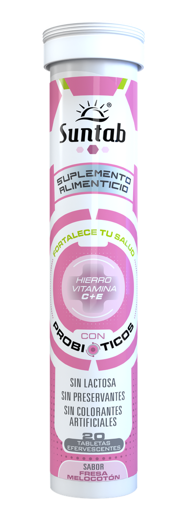 [SUN020] SUNTAB HIERRO FRESA MELOCOTON/FCO 20 TAB